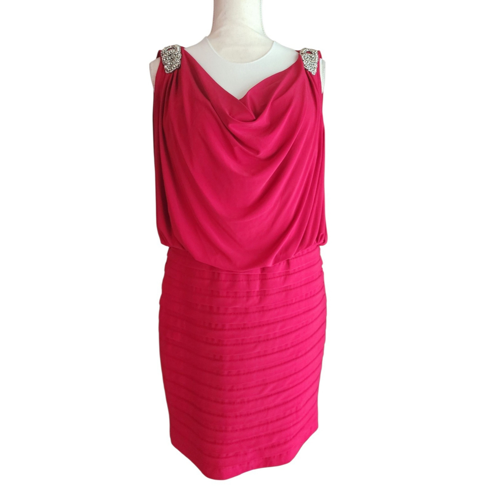 Scarlett Red Sleeveless Rhinestone Embellished Cocktail Dress Women's 12